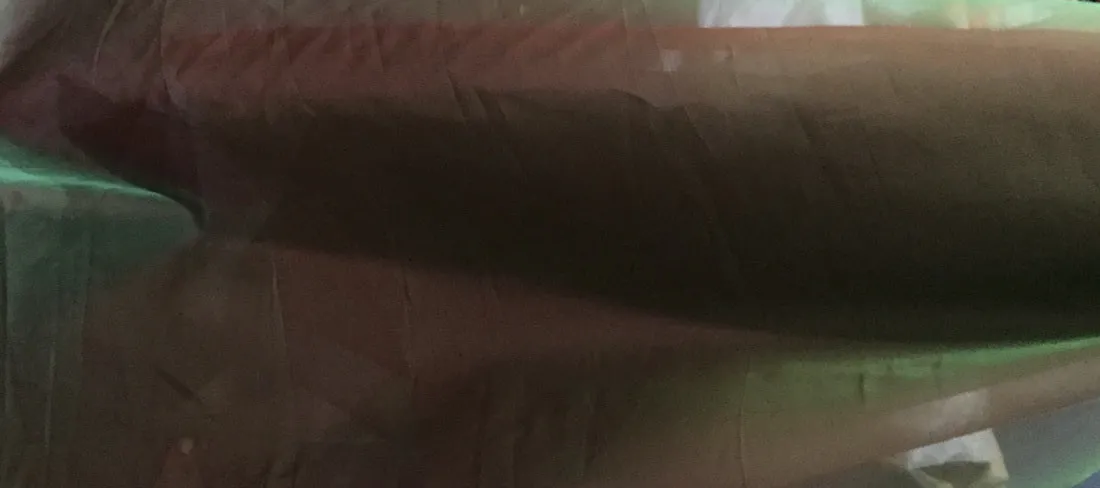 100% silk organza fabric two tone green x red 44" [10285]