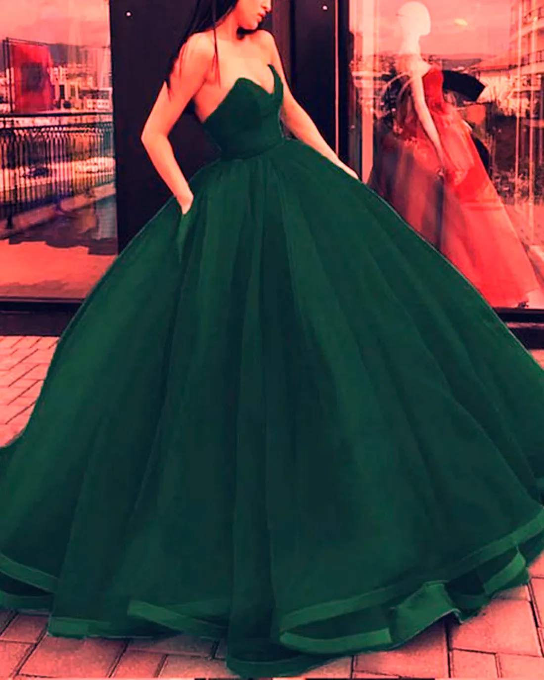 100% silk organza fabric two tone green x red 44" [10285]
