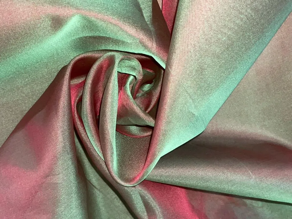100% silk organza fabric two tone green x red 44" [10285]