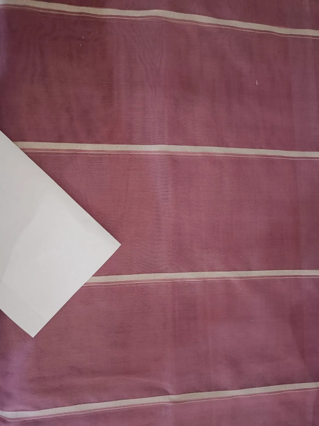 100% silk organza mauve color jacquard stripes fabric 54"[12134]