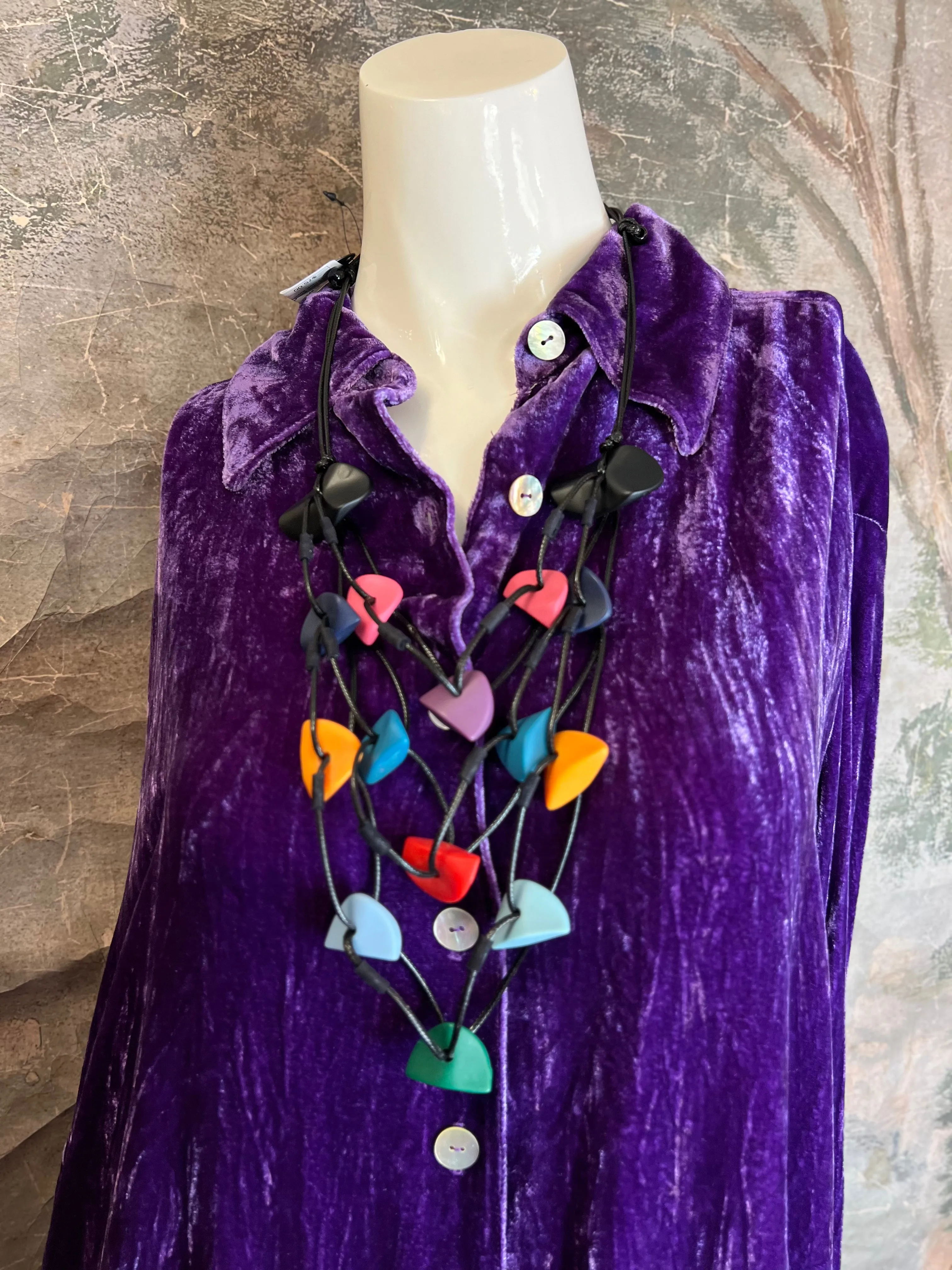 5419 Velvet Camp Shirt-Purple