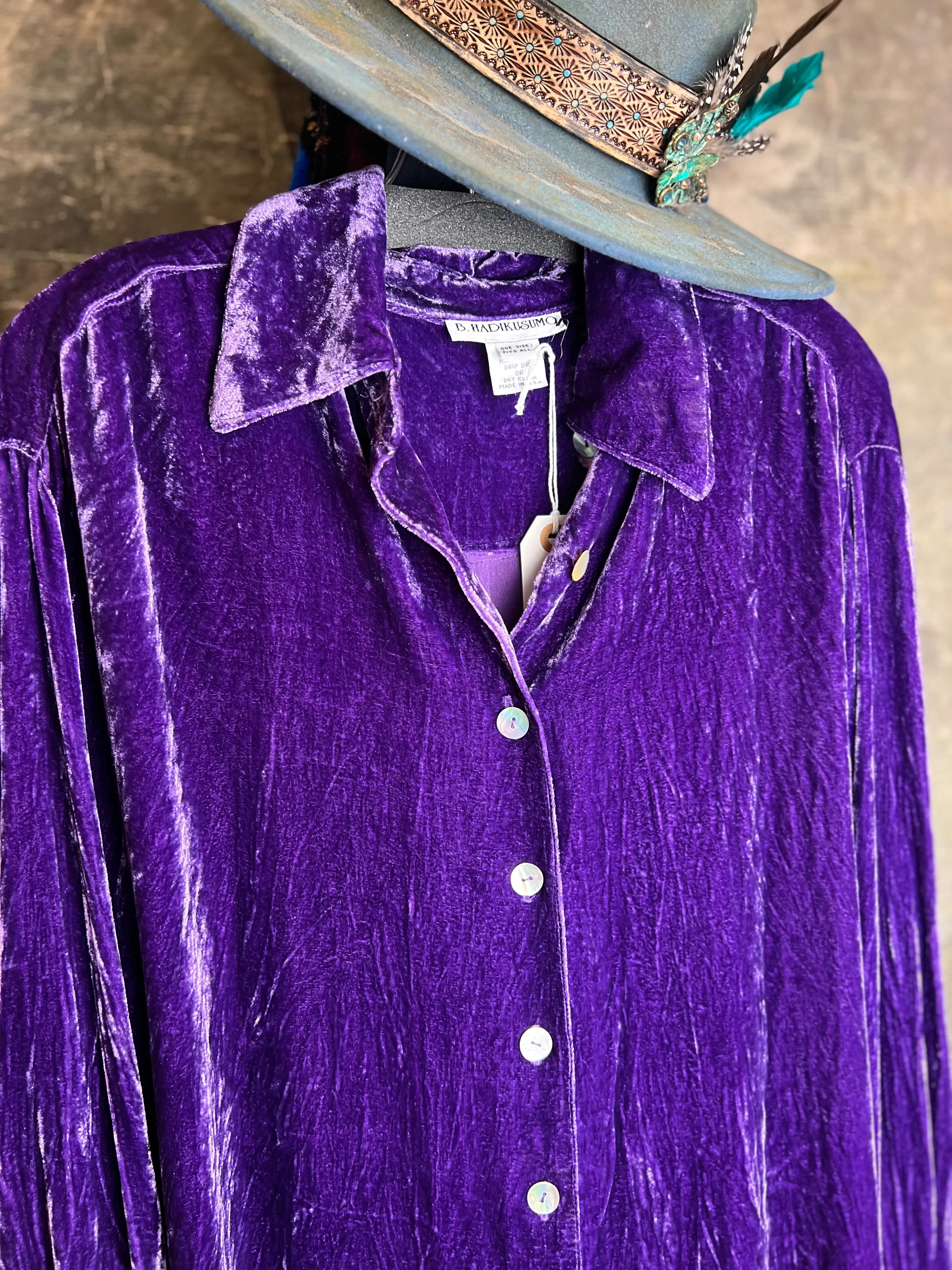 5419 Velvet Camp Shirt-Purple