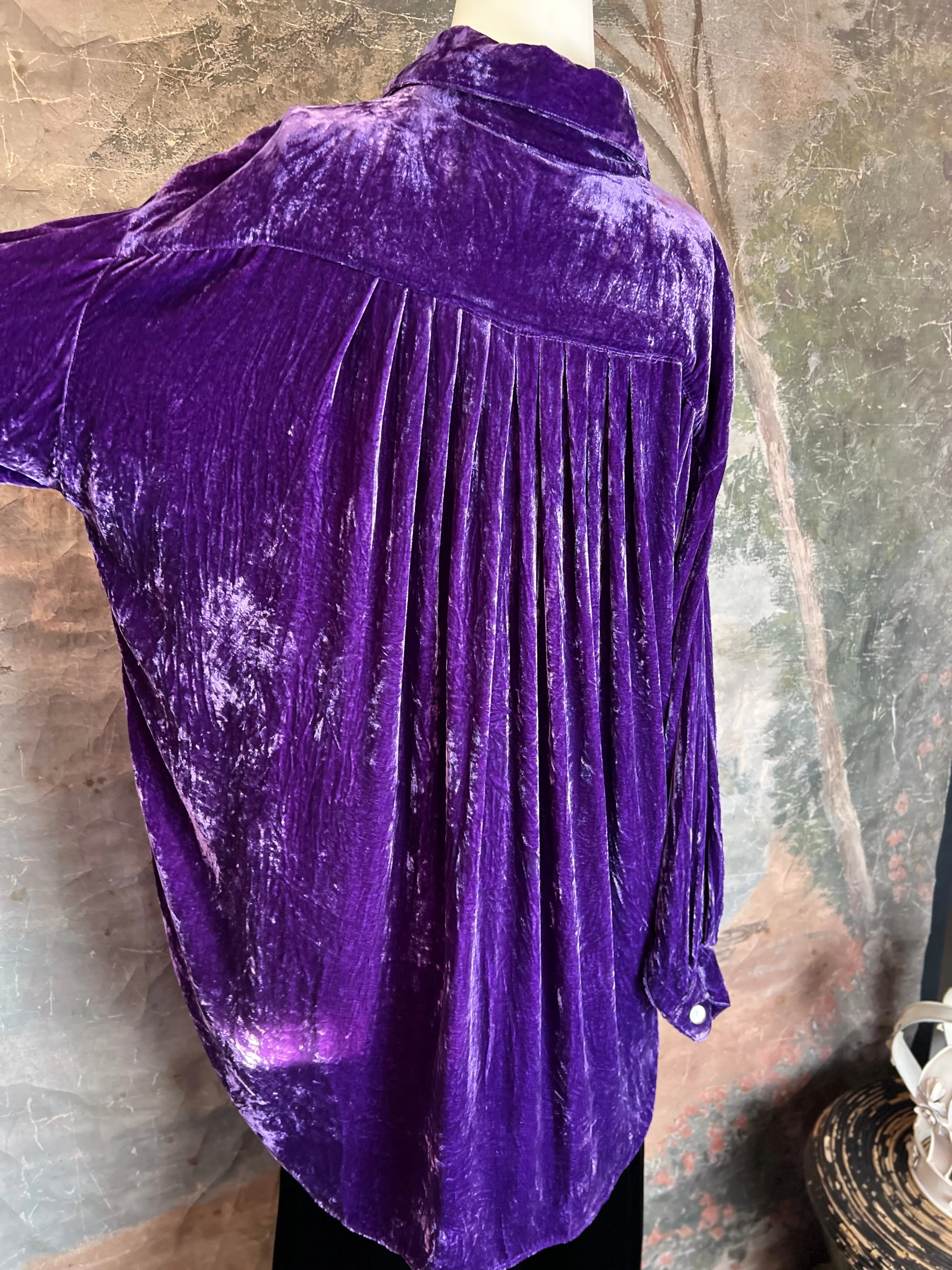 5419 Velvet Camp Shirt-Purple