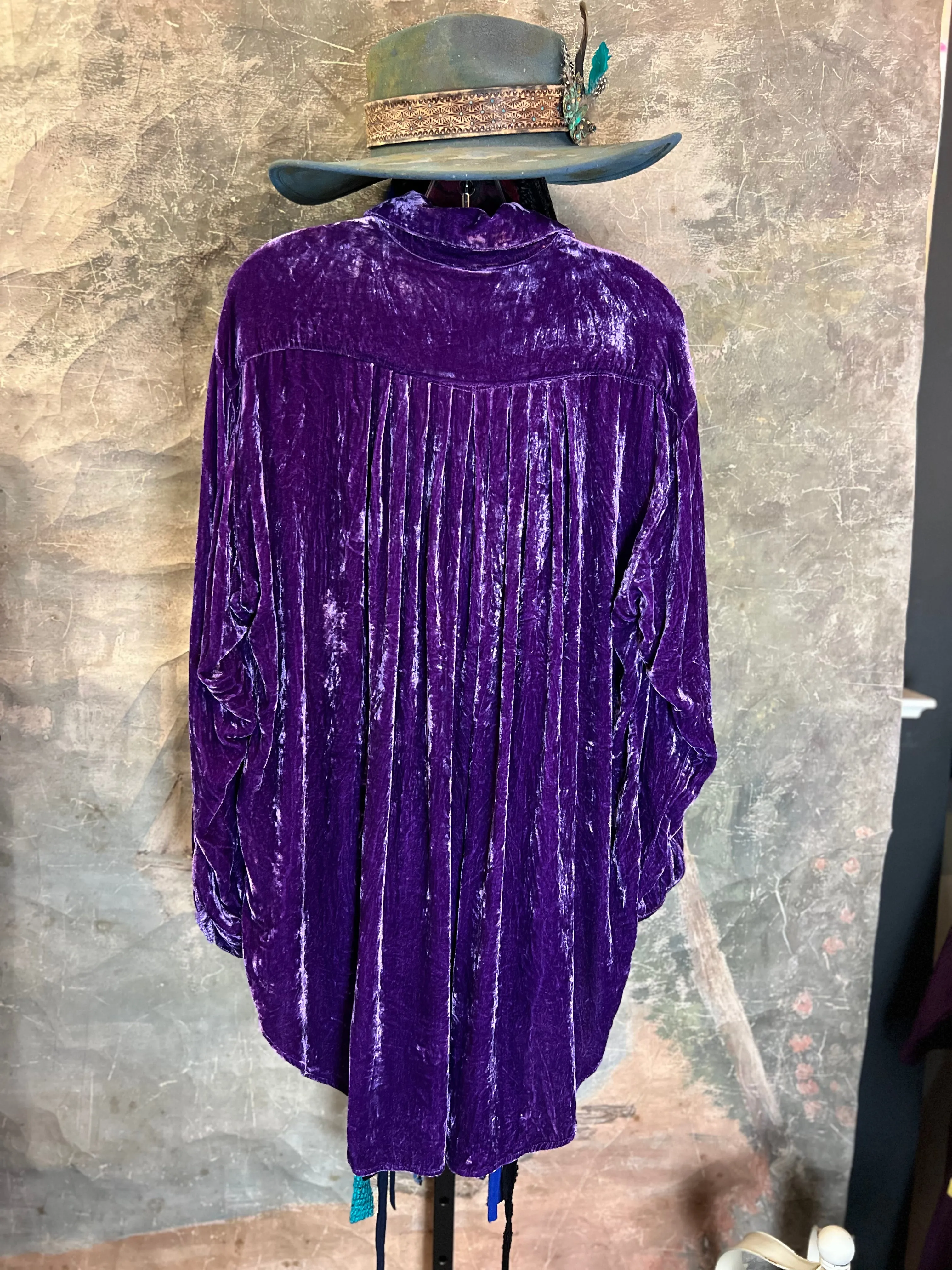 5419 Velvet Camp Shirt-Purple
