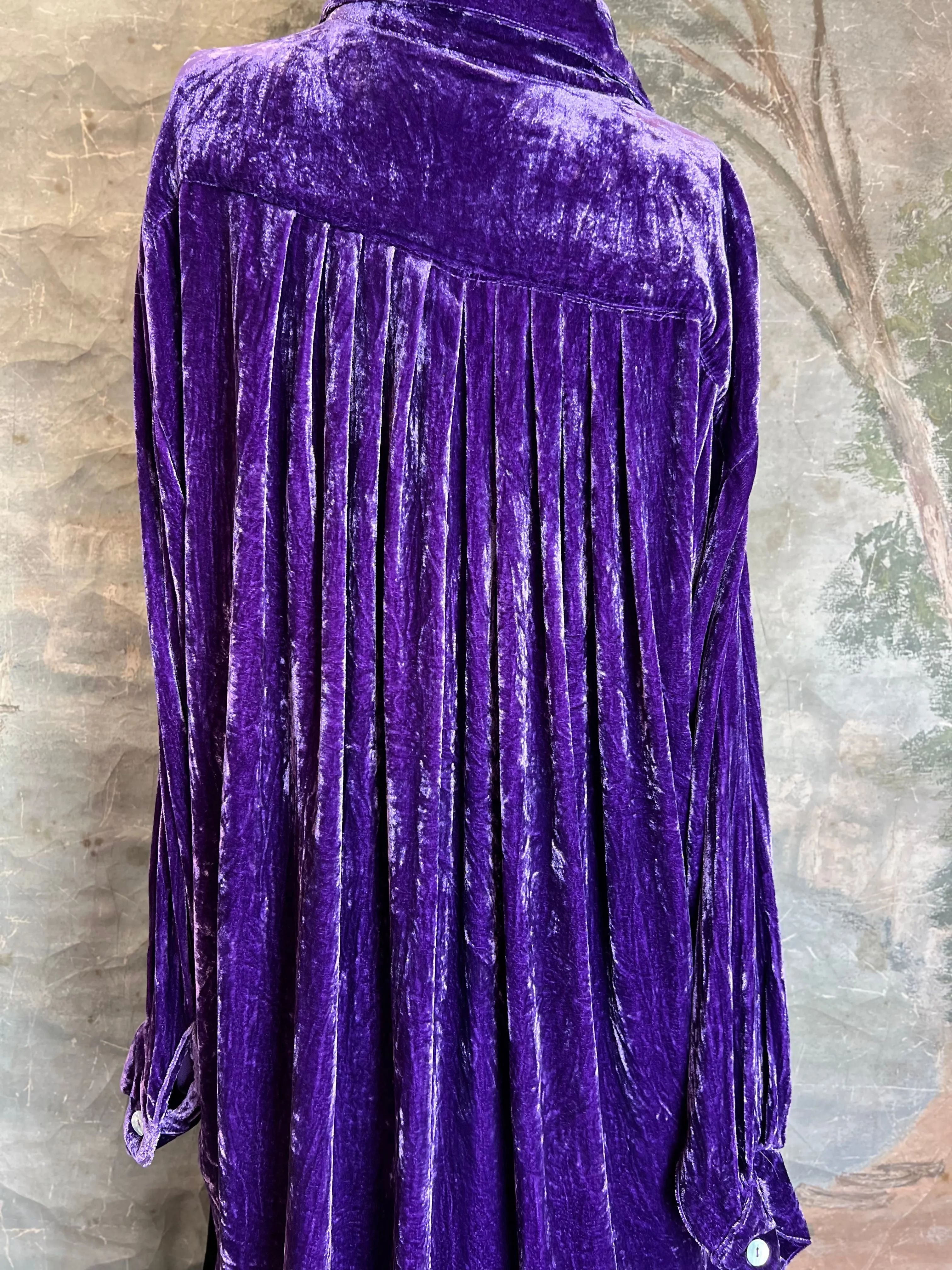 5419 Velvet Camp Shirt-Purple