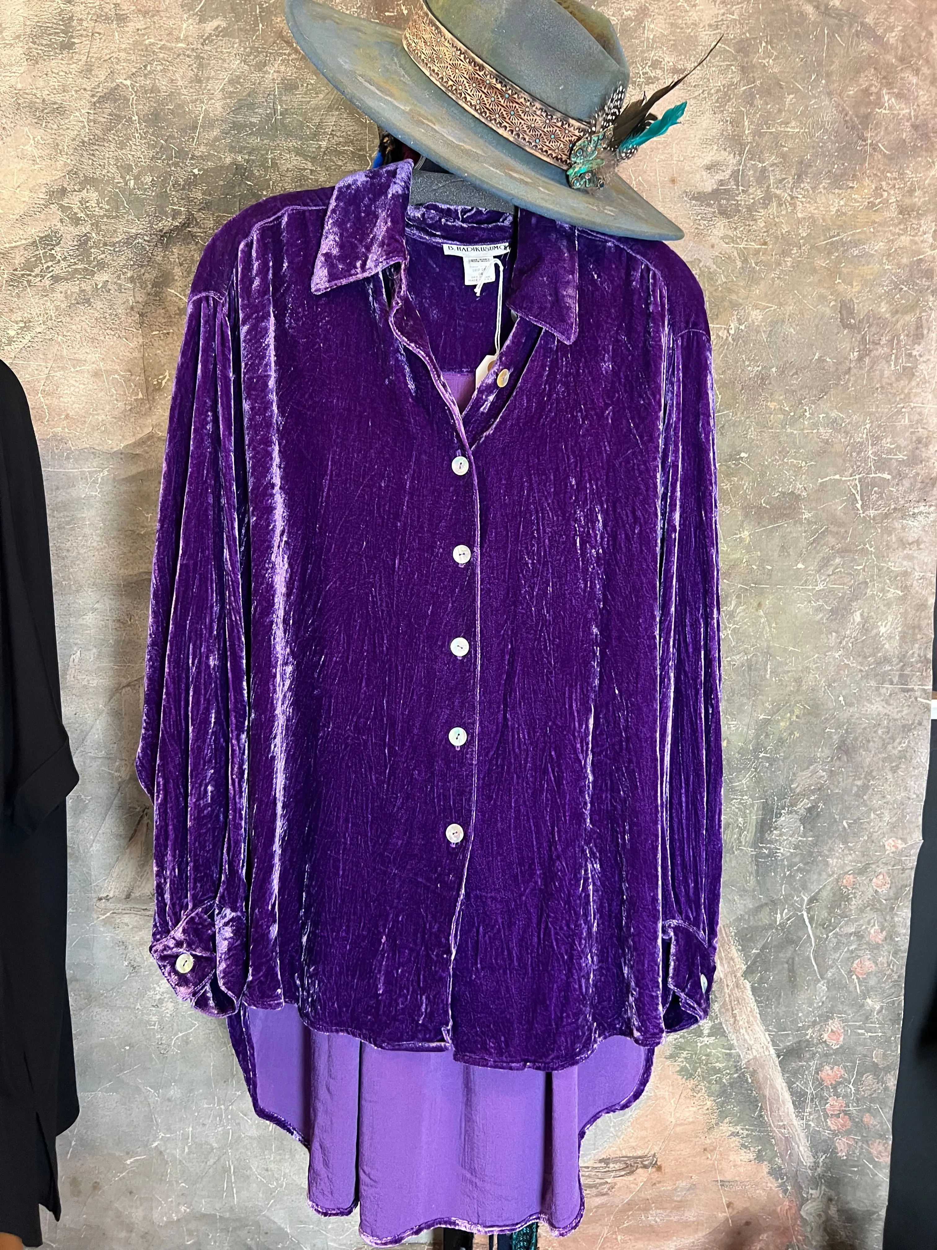 5419 Velvet Camp Shirt-Purple