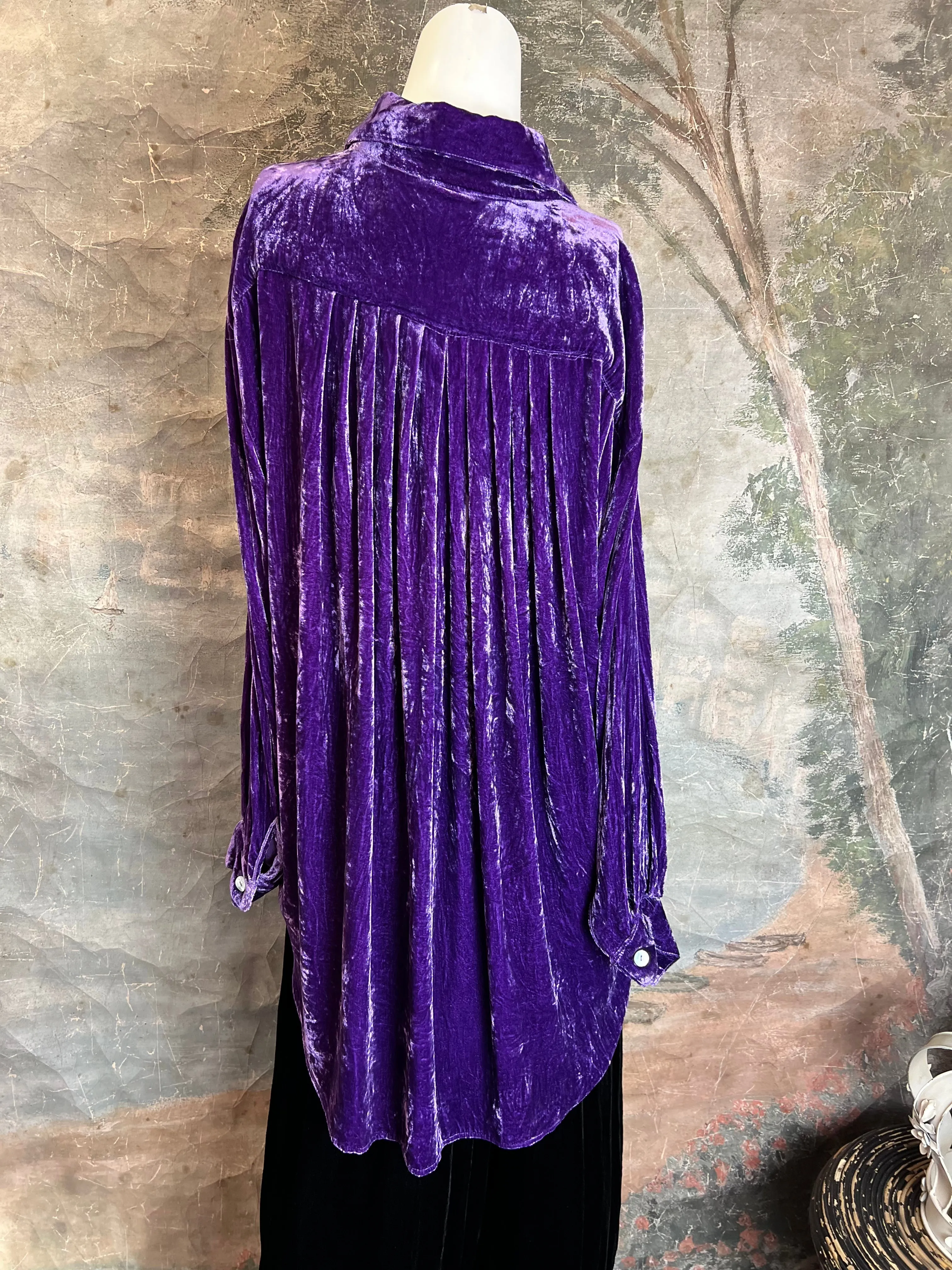 5419 Velvet Camp Shirt-Purple