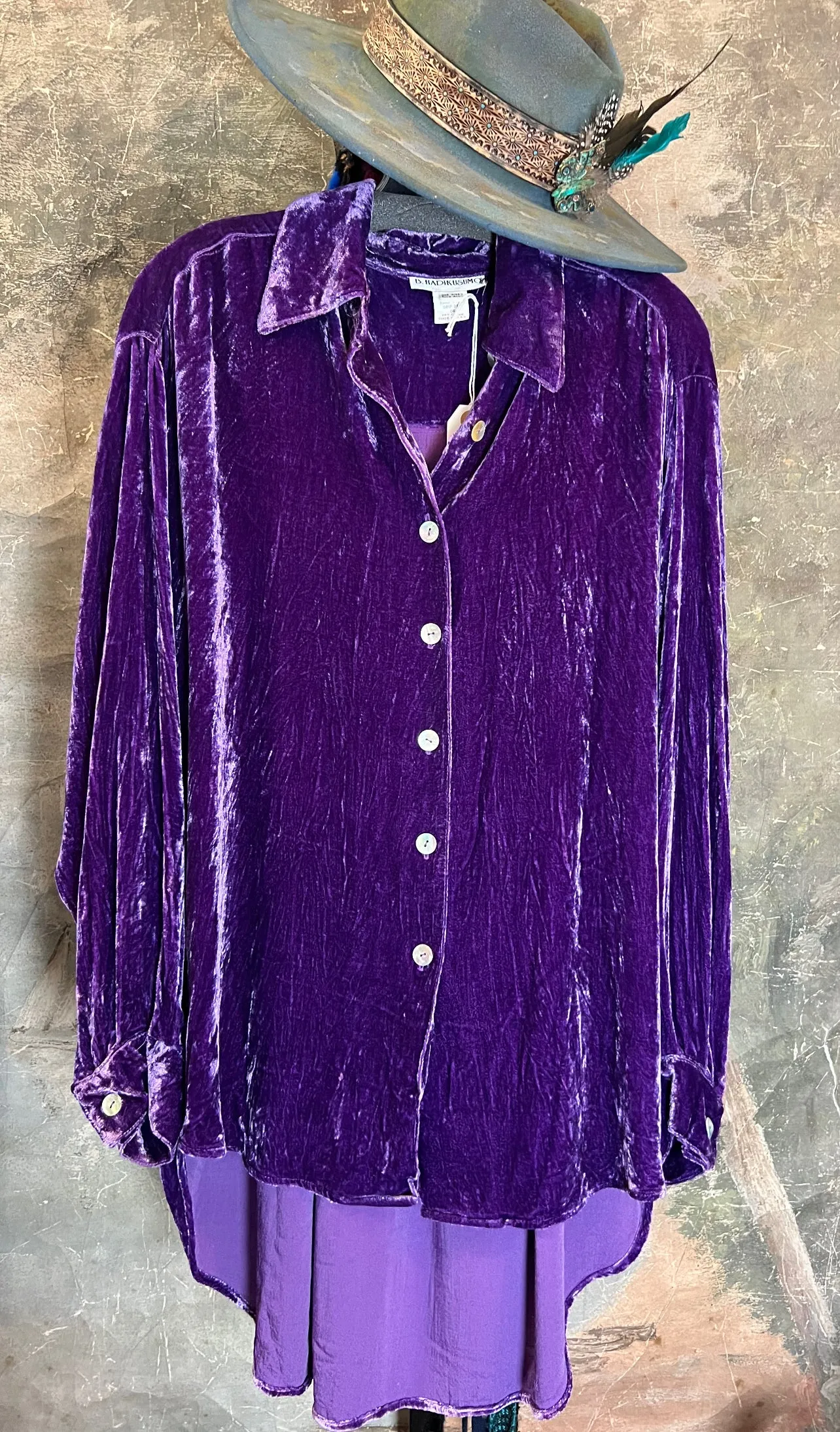 5419 Velvet Camp Shirt-Purple