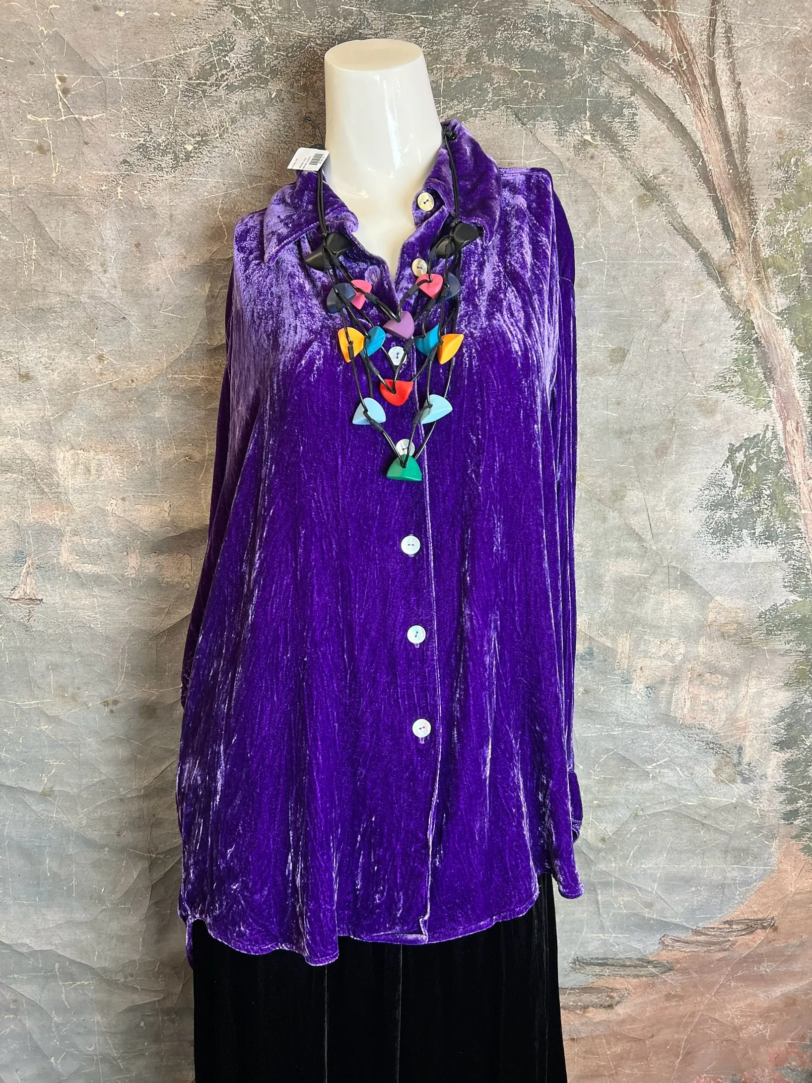 5419 Velvet Camp Shirt-Purple