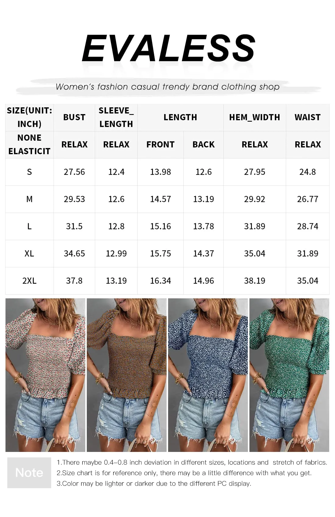 Apricot Long Sleeve Blouses for Women Puff Long Sleeve Square Neck Tops Off The Shoulder Floral - EVALESS