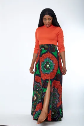BACK IN STOCK - African Print Ankara Maxi Skirt - Uloma