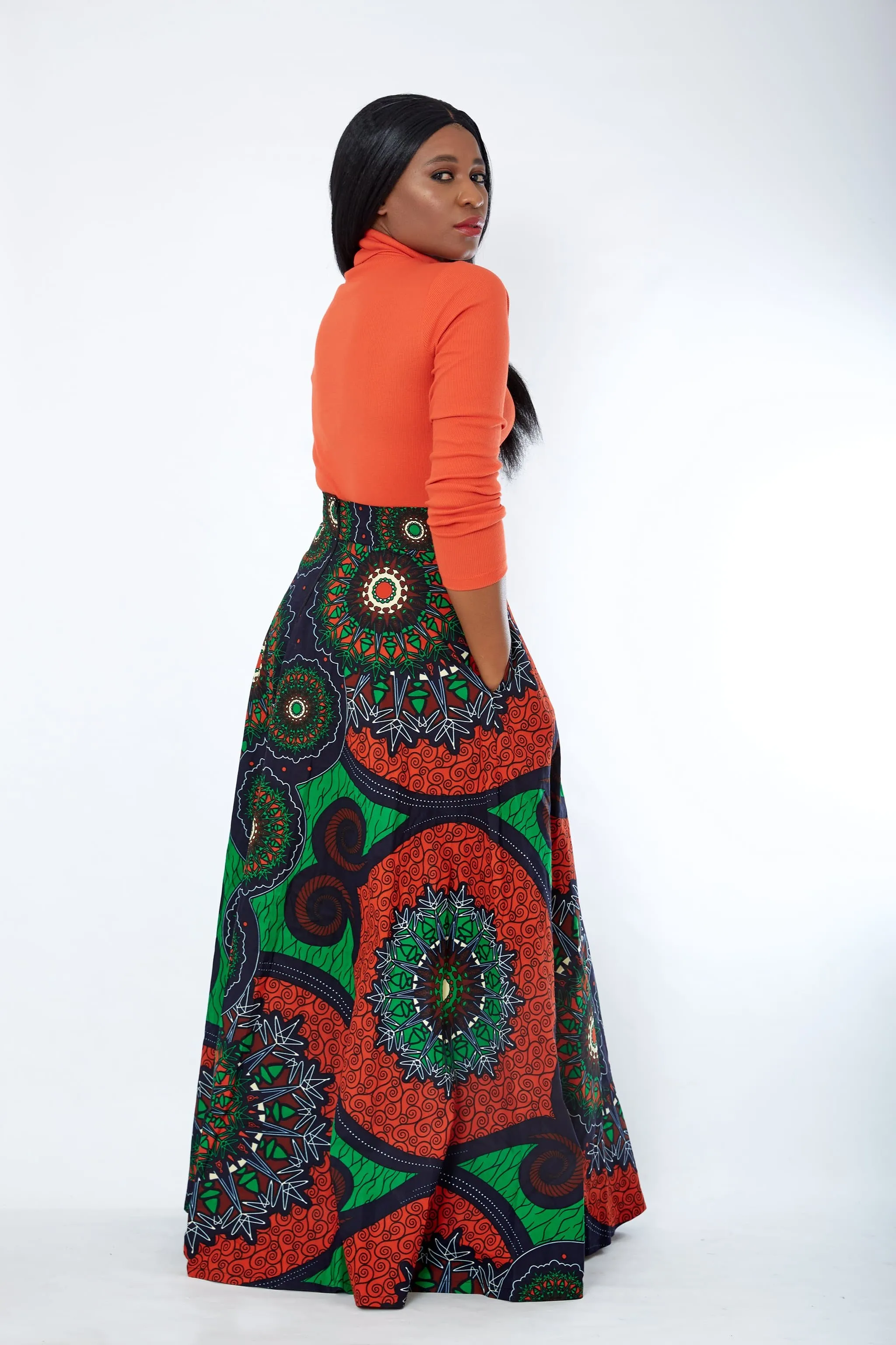 BACK IN STOCK - African Print Ankara Maxi Skirt - Uloma
