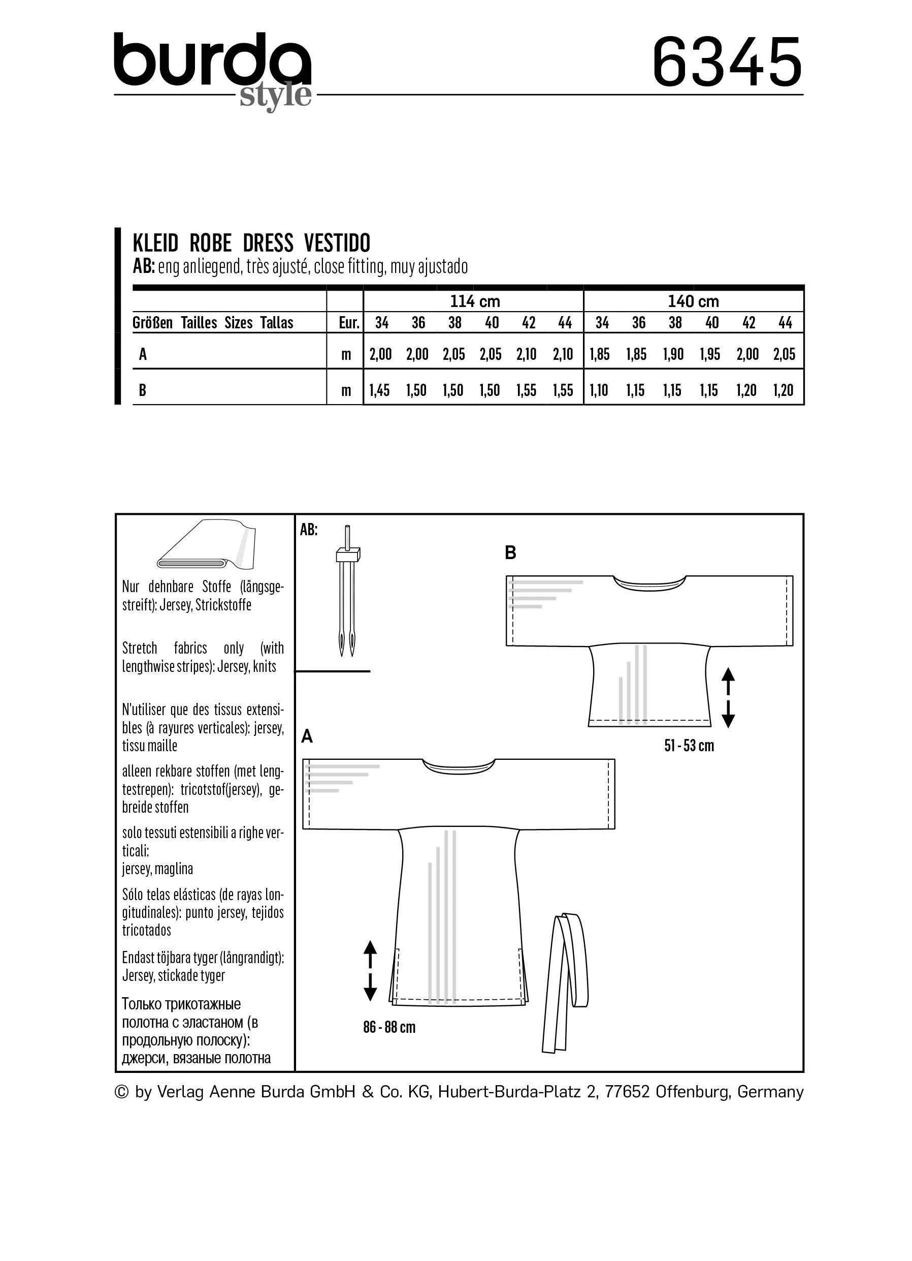 BD6345 Misses' dress and tops sewing pattern