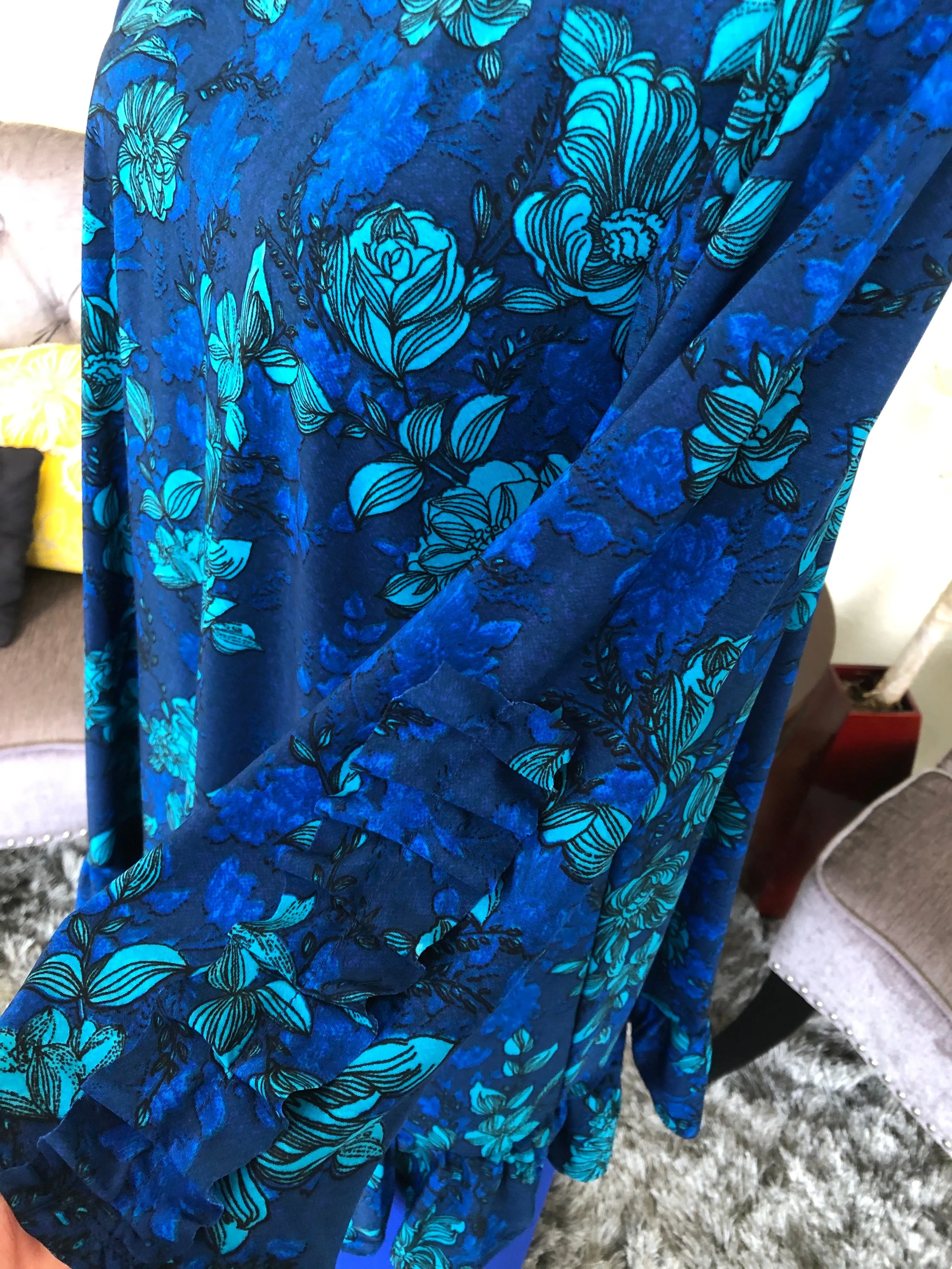 Brooke Blue Floral Tunic Top