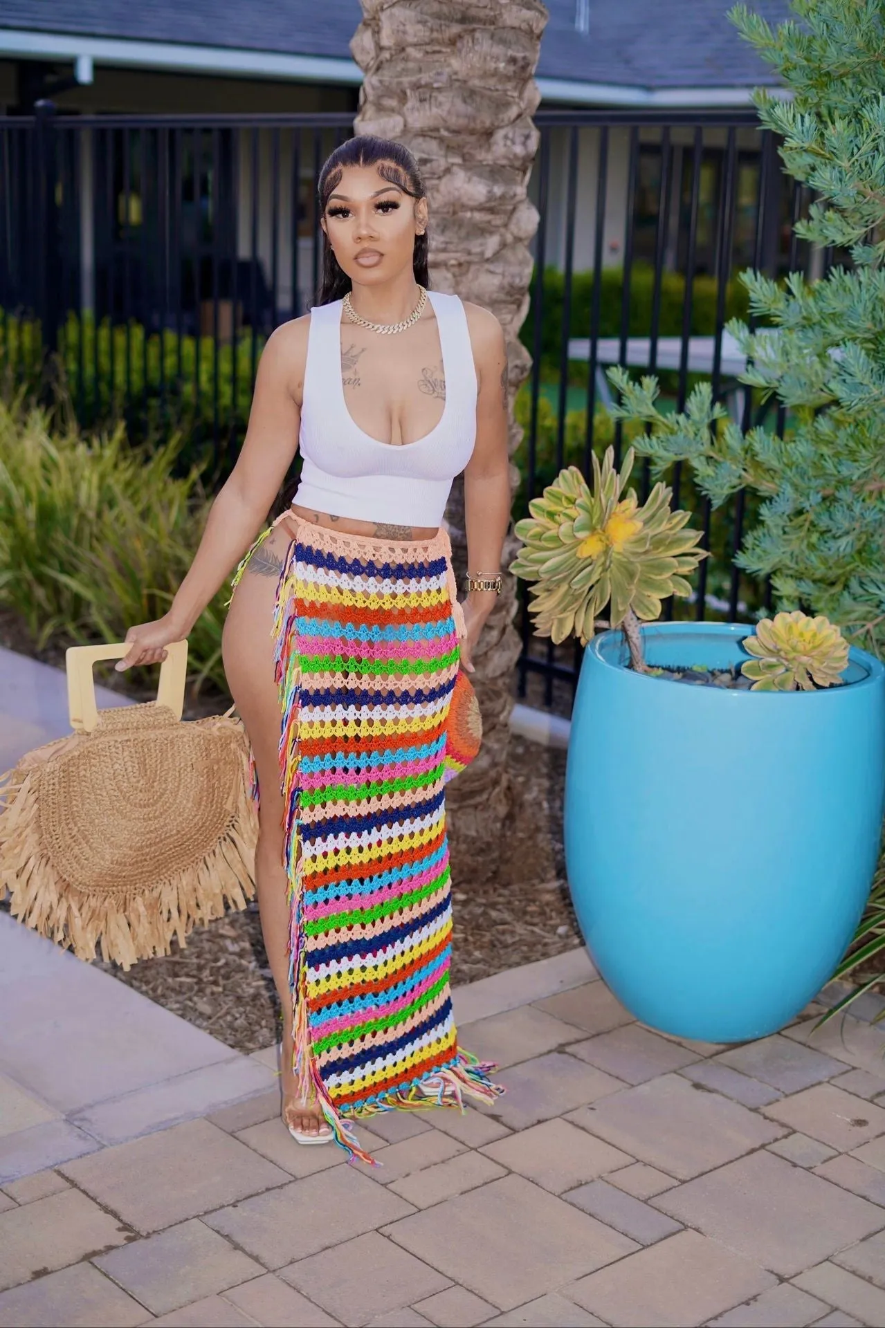 Cancun Vibe Crochet Skirt