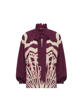 Cerere Blouse in Fans Placee Purple