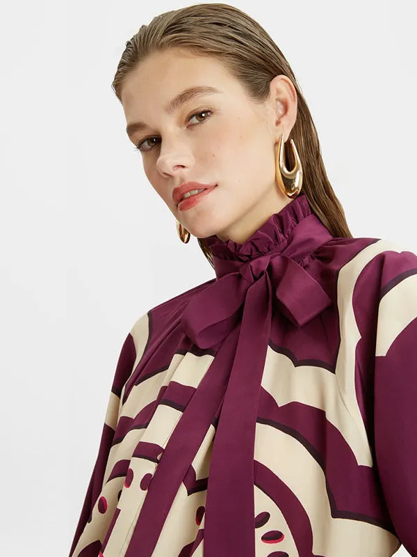 Cerere Blouse in Fans Placee Purple