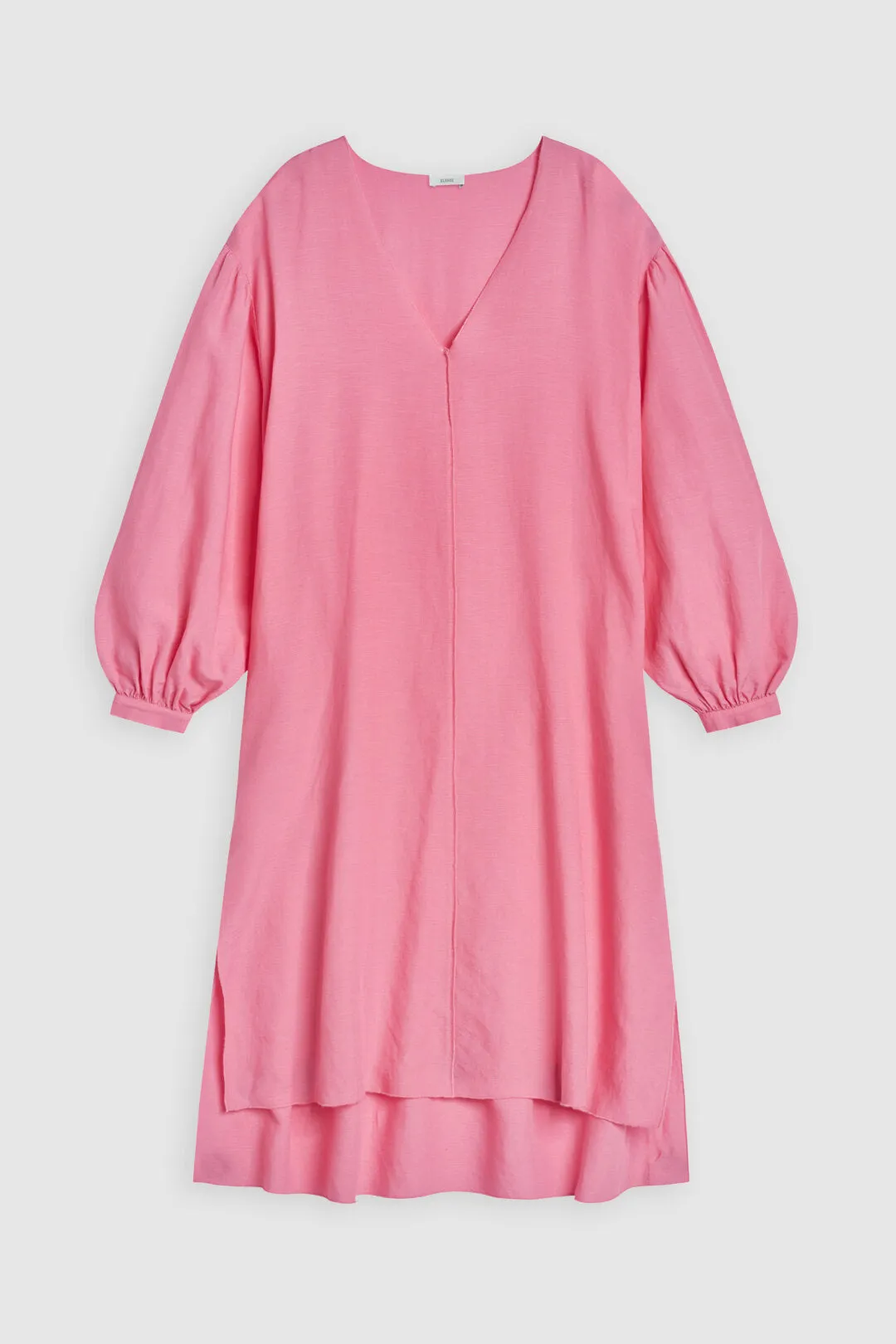 CLOSED WOMENS DRESS WITH V NECK - PINK LILIES