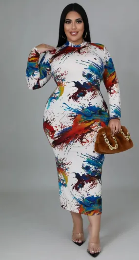 Colorful Splat Dress