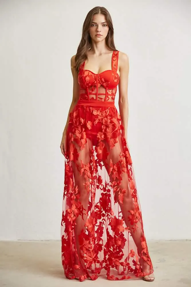 Elegant Blossom Lace Evening Gown 2024 for Florida Nights | Myla