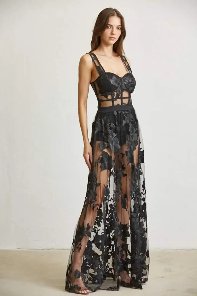 Elegant Blossom Lace Evening Gown 2024 for Florida Nights | Myla