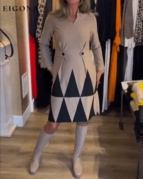 Elegant Geometric Print Dress