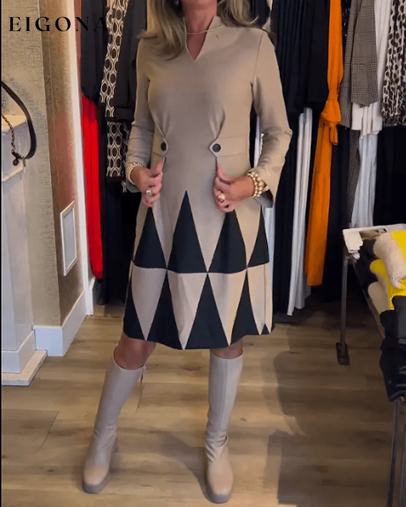 Elegant Geometric Print Dress