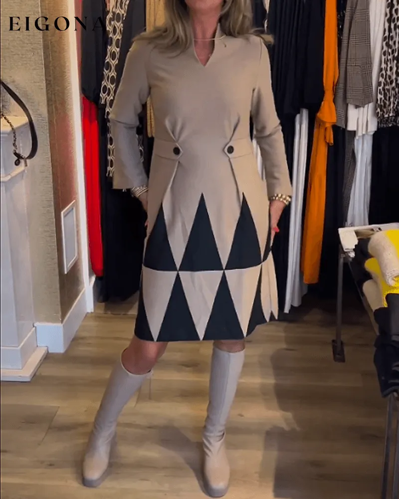 Elegant Geometric Print Dress