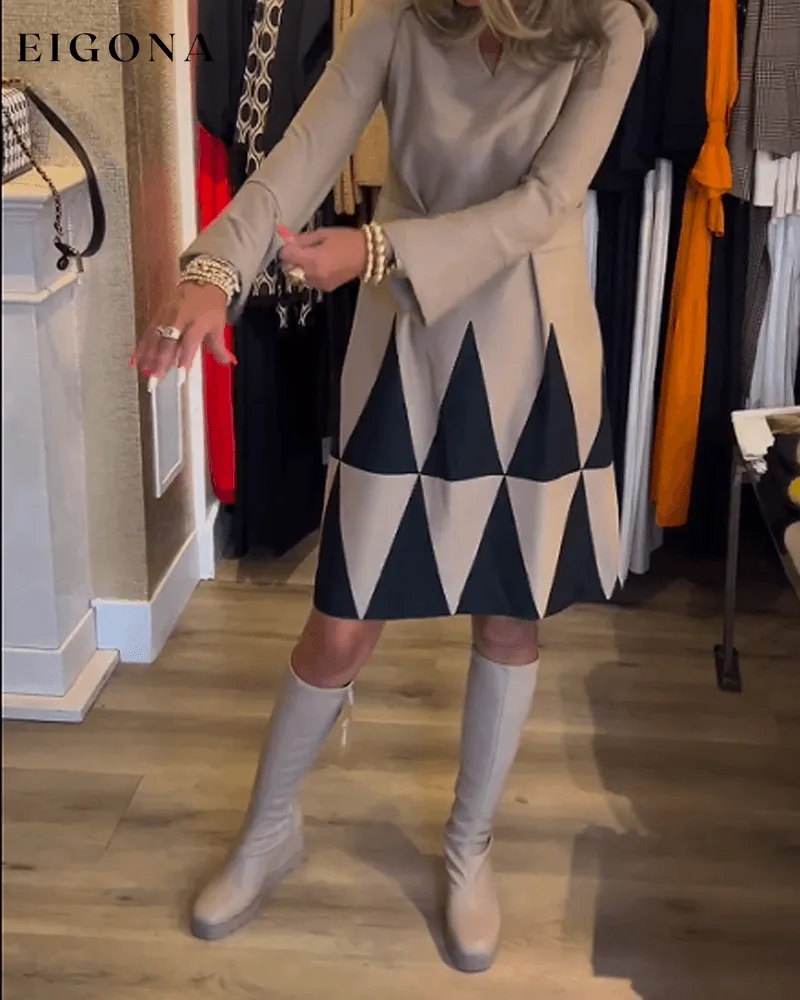 Elegant Geometric Print Dress