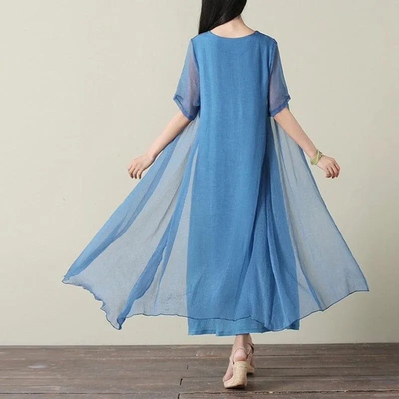 Embroidery Elegant Two-Pieces Dress