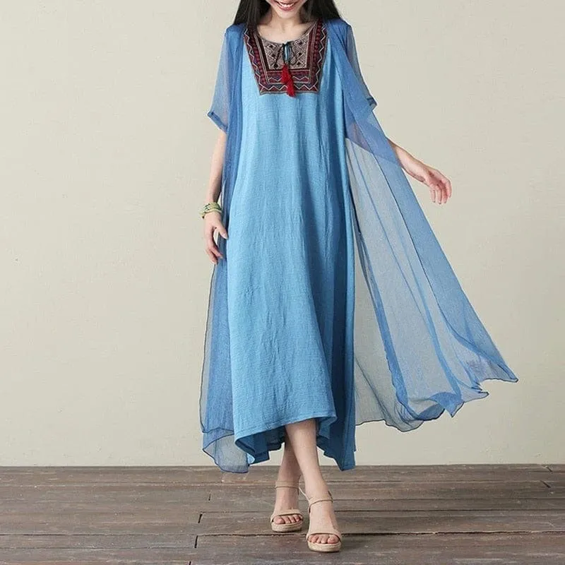 Embroidery Elegant Two-Pieces Dress