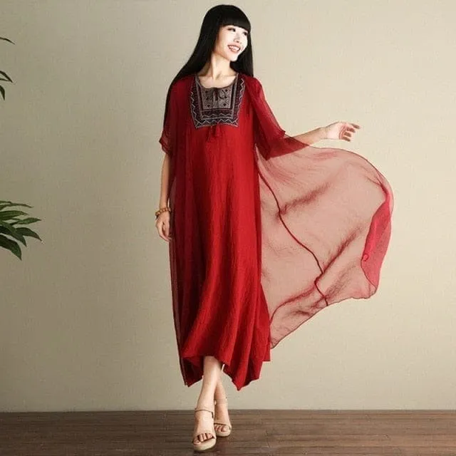 Embroidery Elegant Two-Pieces Dress