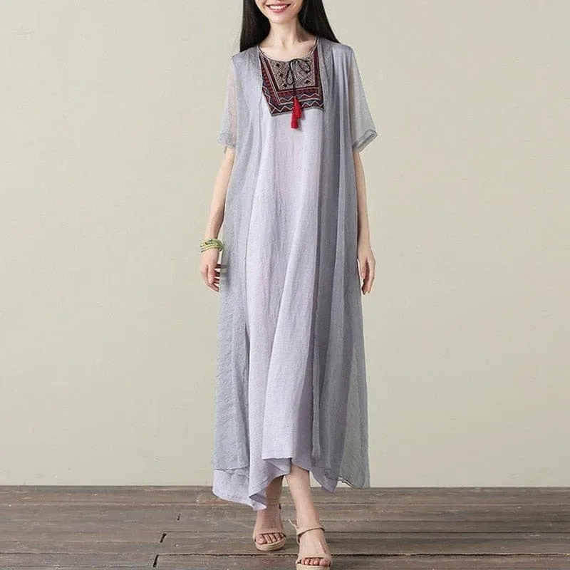 Embroidery Elegant Two-Pieces Dress