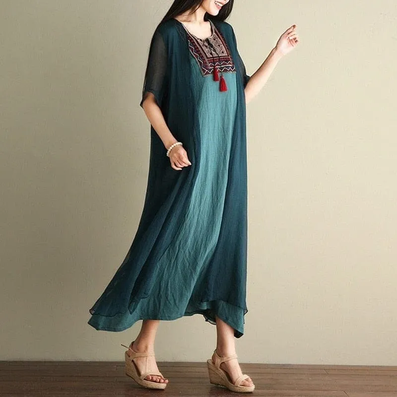 Embroidery Elegant Two-Pieces Dress