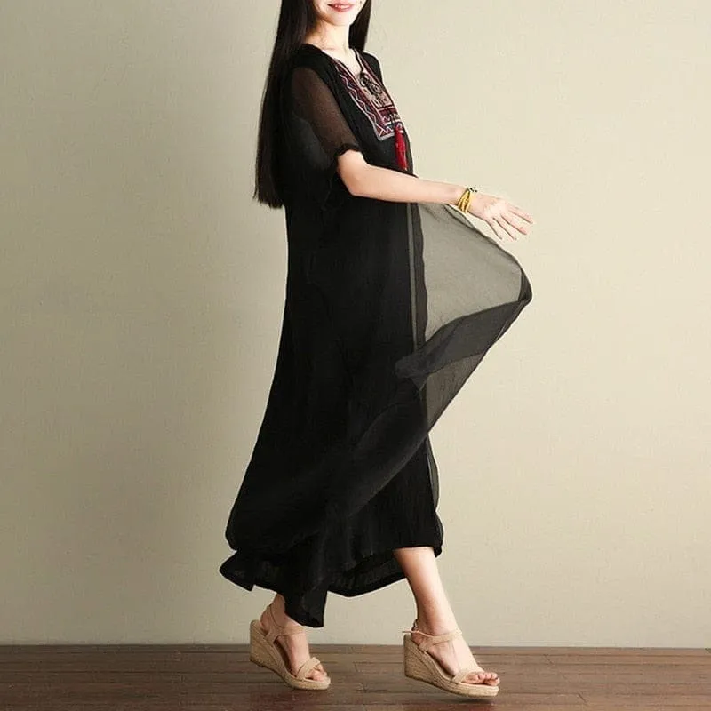 Embroidery Elegant Two-Pieces Dress