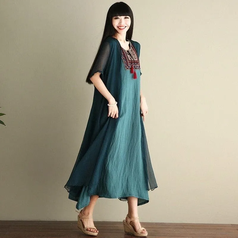 Embroidery Elegant Two-Pieces Dress