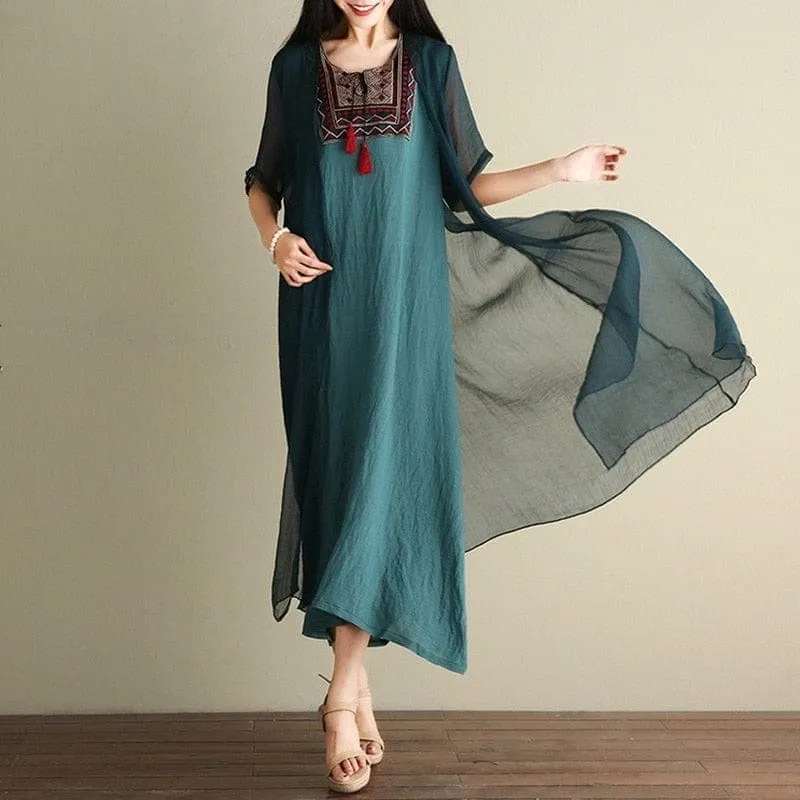Embroidery Elegant Two-Pieces Dress