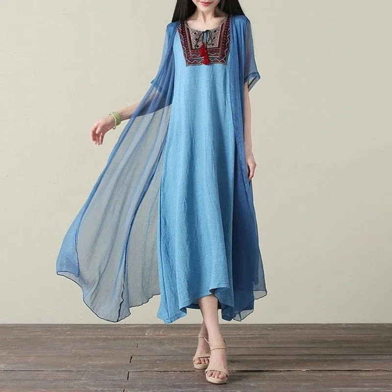 Embroidery Elegant Two-Pieces Dress