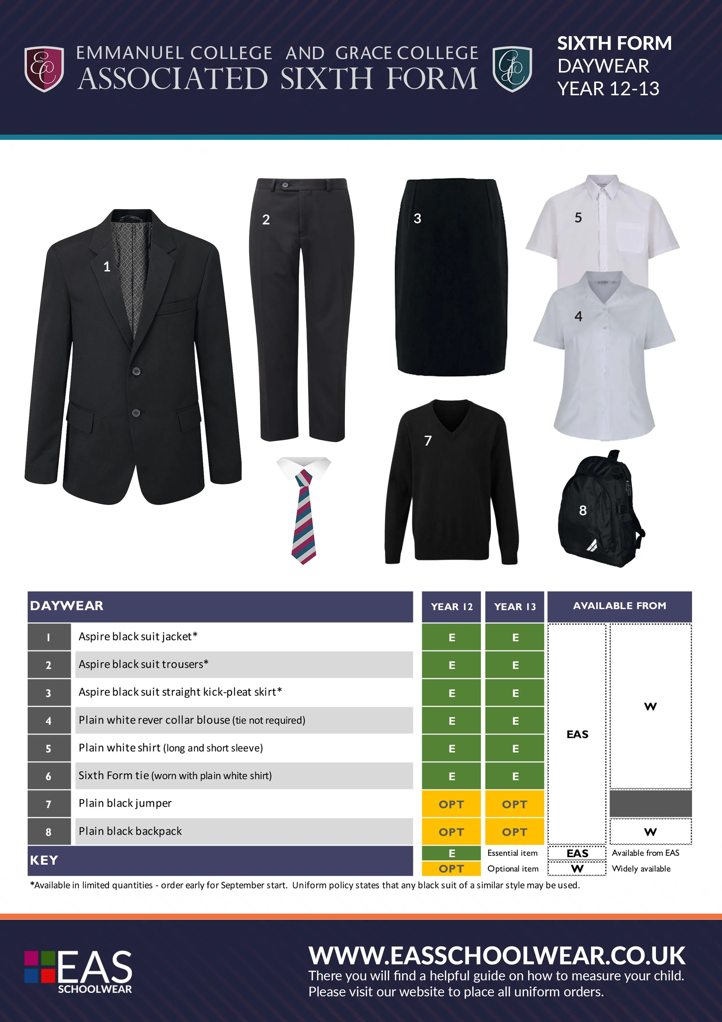 Emmanuel College & Grace College Associated Sixth Form Tie