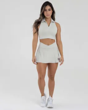Falda cross waist beige agata luxury FIBER