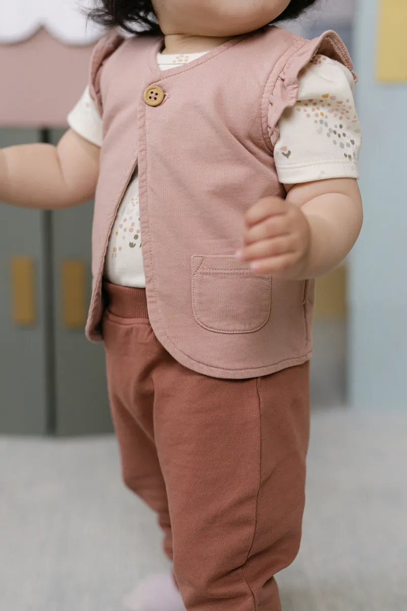 French Terry Ruffle Vest