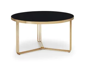 Gillmore Space Finn Collection Small Circular Coffee Table with  Brass Frame