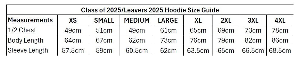 Grace Class of 2025 Hoodie - Year 11 Students Only