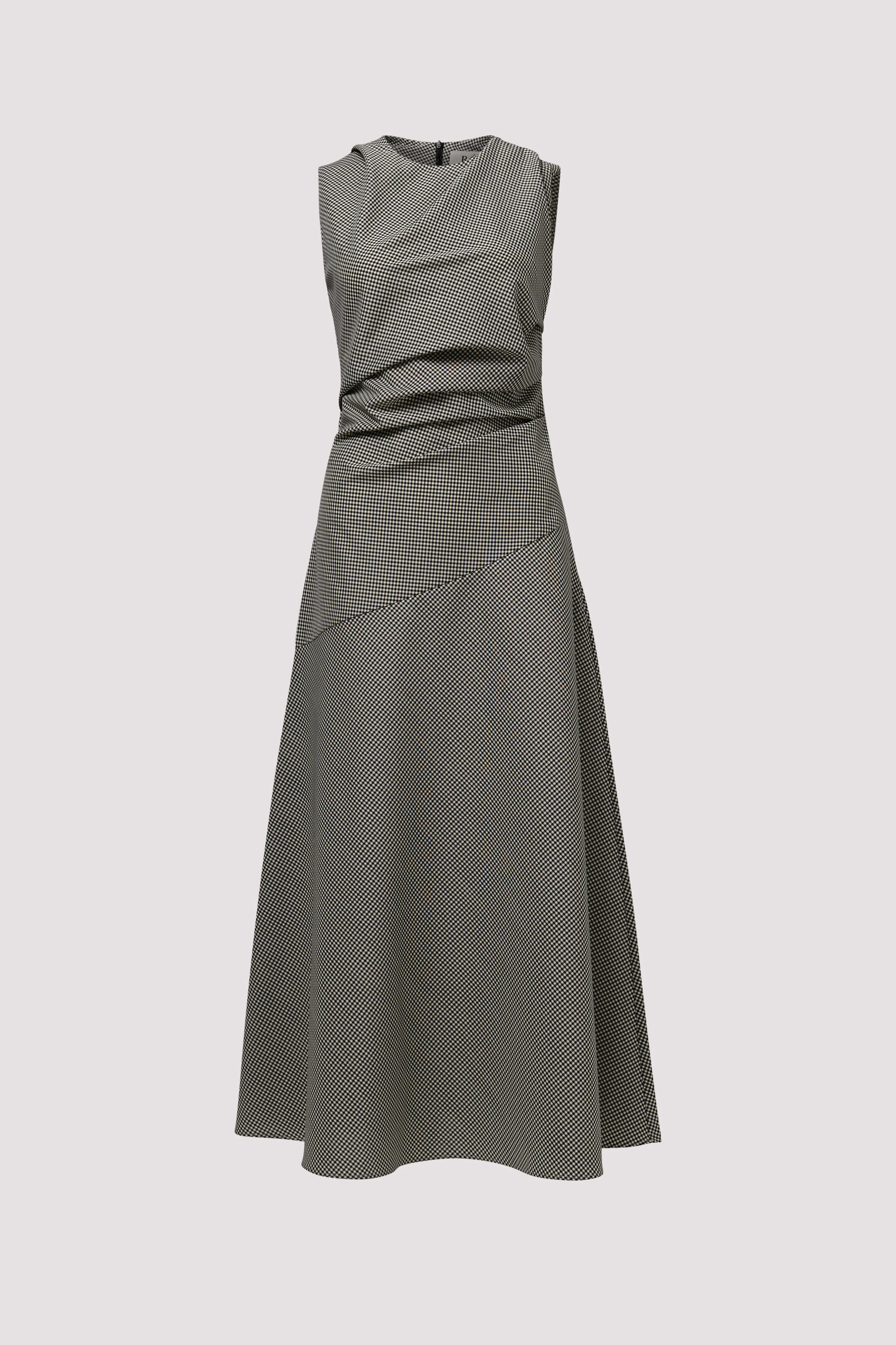 Grey Cowl Neck Midi Dress