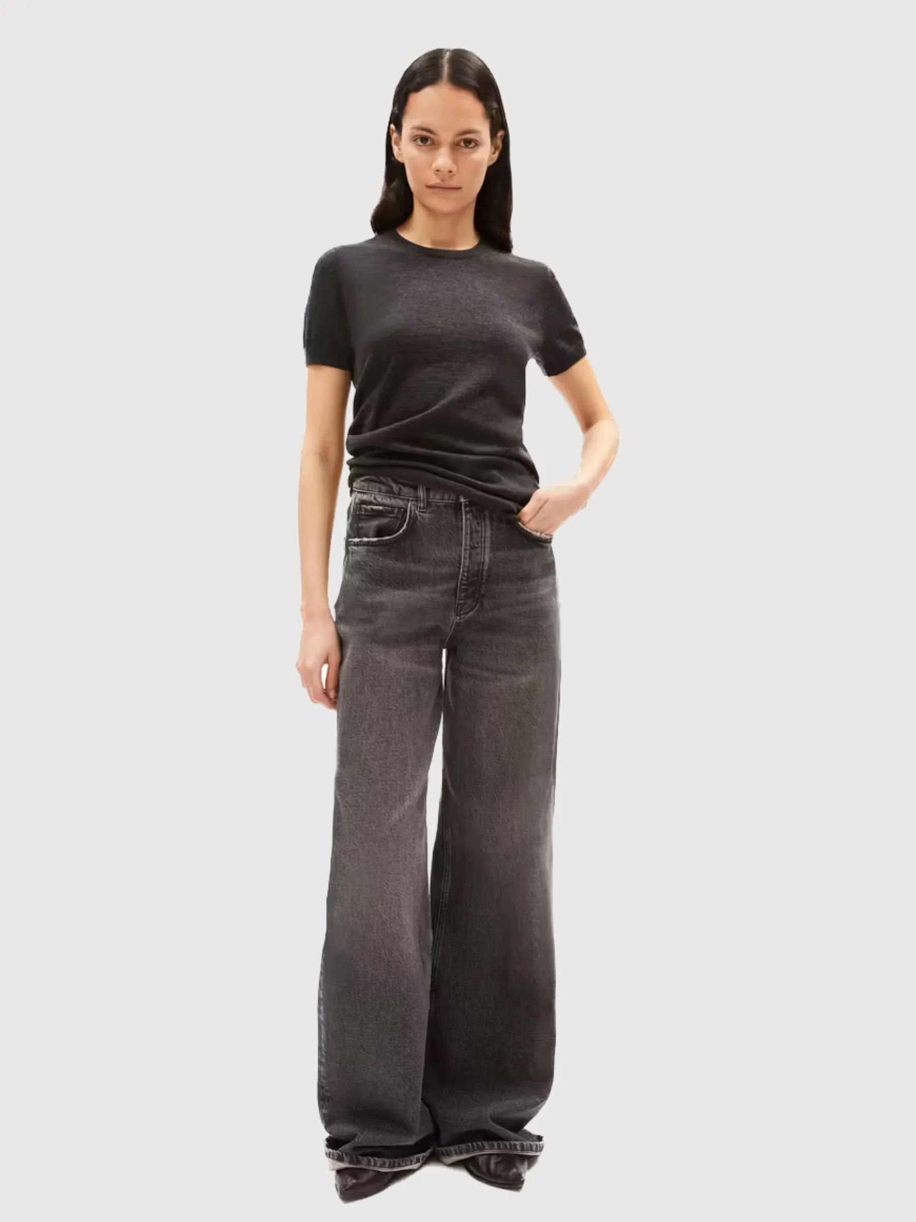 Guiliaa Merino Steel Melange T-shirt | Armedangels