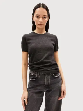 Guiliaa Merino Steel Melange T-shirt | Armedangels