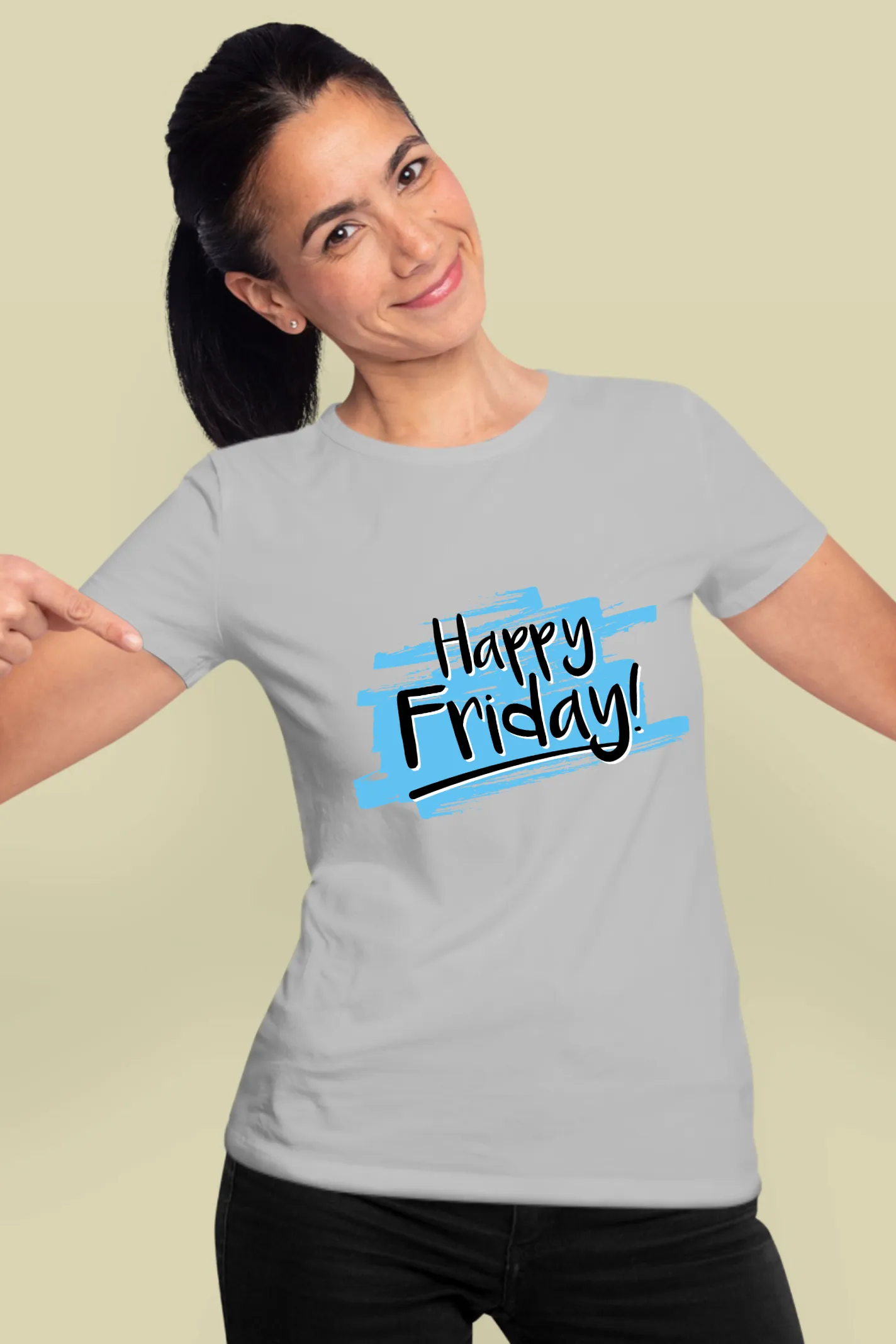 Happy Friday Printed T-shirt for women