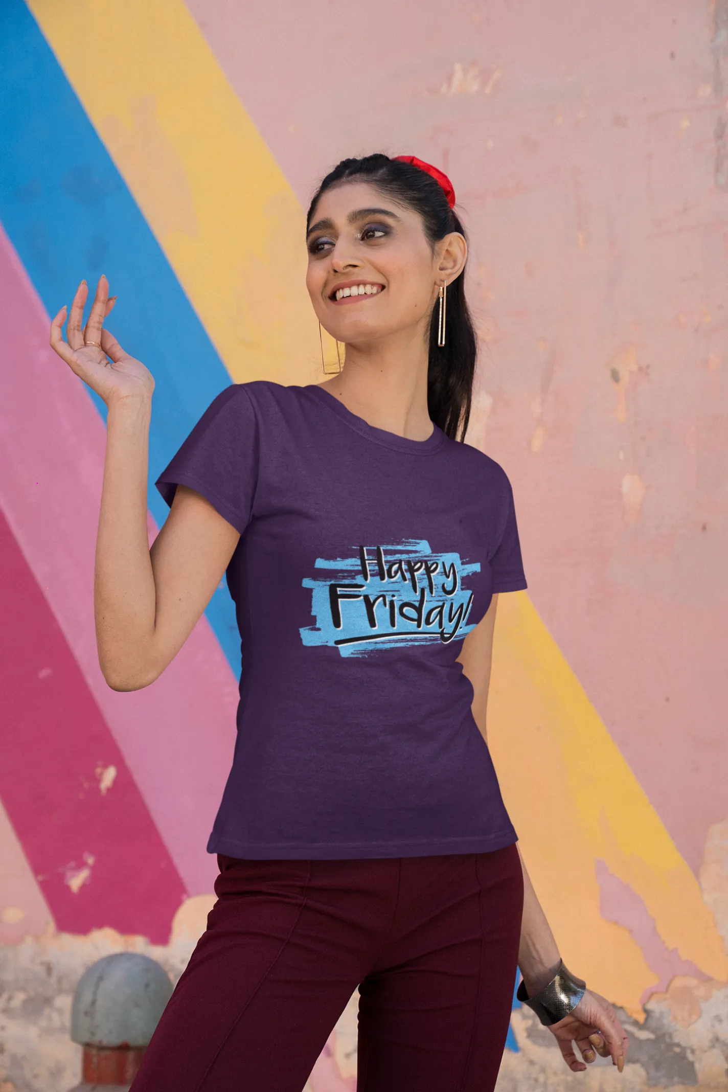 Happy Friday Printed T-shirt for women