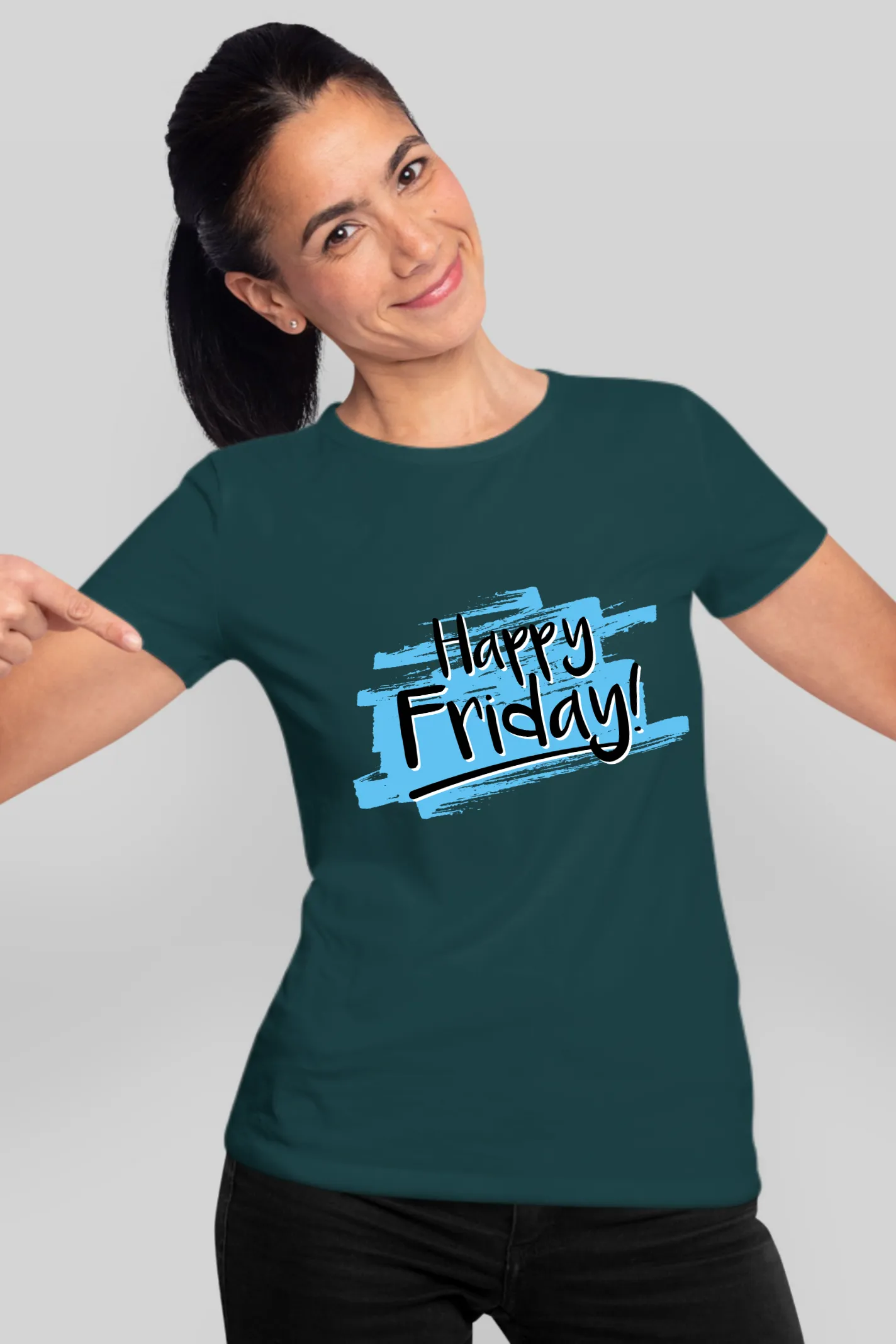 Happy Friday Printed T-shirt for women