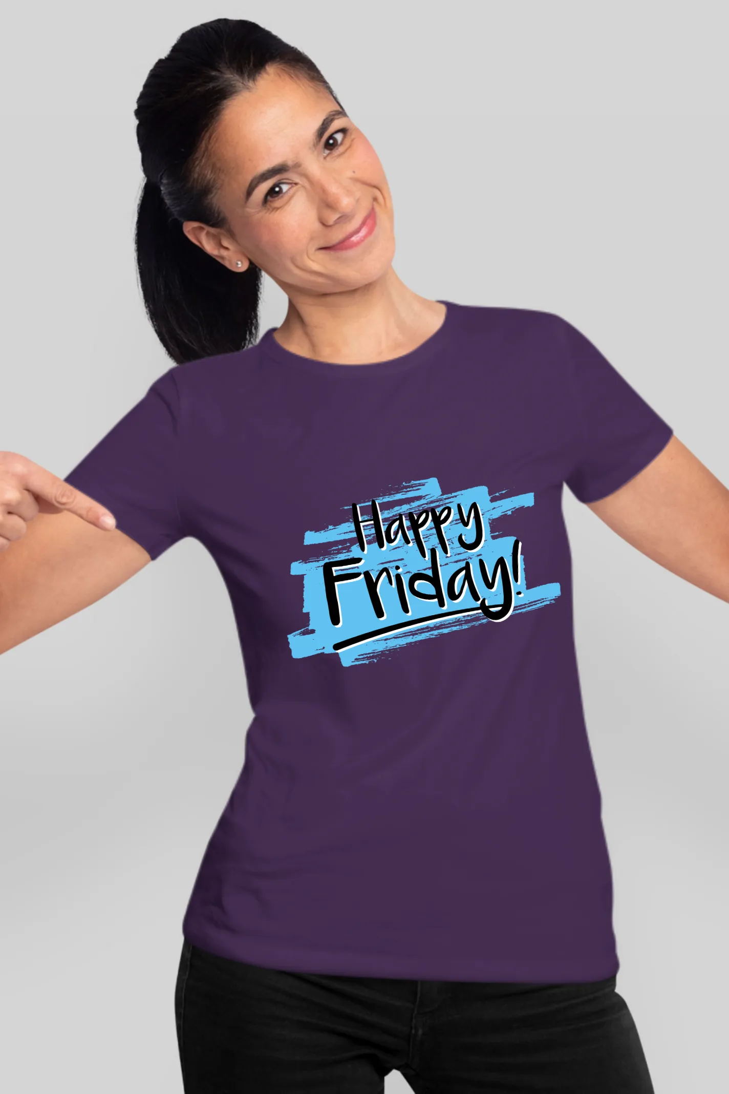 Happy Friday Printed T-shirt for women